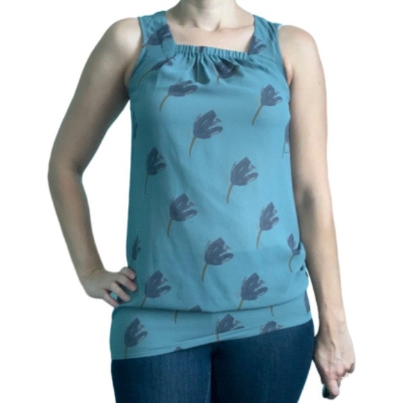 CAbi #984 sheer blue tulip sleeveless blouse sz XS - Picture 2 of 8